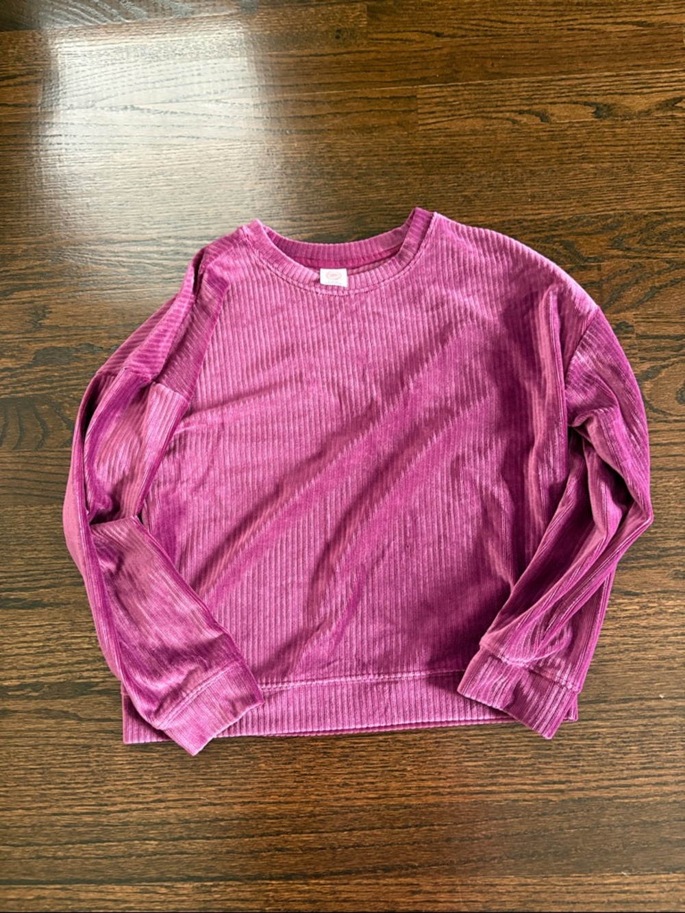 wonder nation Ribbed Crewneck Sweatshirt in purple